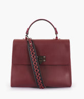 RTW Creation - Burgundy flap-over top-handle bag