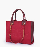 RTW Creation - Burgundy suede chain handle tote
