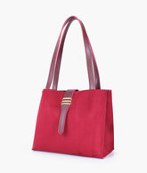 RTW Creation - Burgundy suede mini tote bag