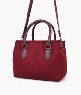 RTW Creation - Burgundy suede small satchel bag
