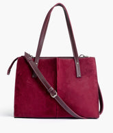 RTW Creation - Burgundy suede work tote bag