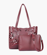 RTW Creation - Burgundy two-piece floral tote