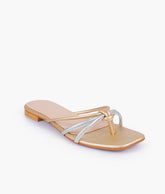 RTW Creation - Casual golden thong sandals