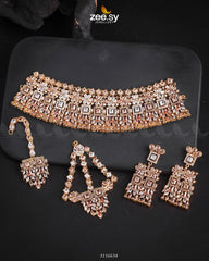 Rihanna Bridal Sets Golden Champagne - Zeesy Jewellery