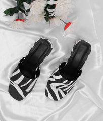 RTW Creation - Chic zebra heeled mules