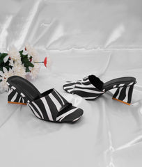 RTW Creation - Chic zebra heeled mules
