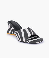 RTW Creation - Chic zebra heeled mules