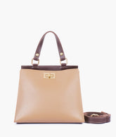 RTW Creation - Coffee front lock top-handle mini bag