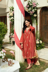Baat Pakki Omal by Komal Stitched 3 Piece Dobby Suit-Mehrmah