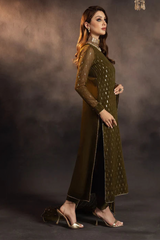 Meeral Stitched 3 Piece Luxury Formals Pret Collection'2025-Hina - Meeral Luxe