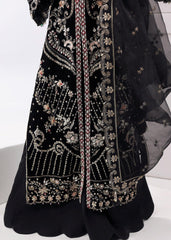 L'amore By Sardinia Unstitched 3 Piece Luxury Formals Handwork Edit Suit-Black Swan