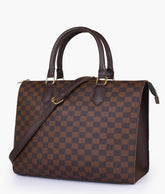RTW Creation - Dark brown checkered on-the-go handbag