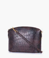 RTW Creation - Dark brown crocodile with chain strap cross-body bag