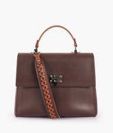 RTW Creation - Dark brown flap-over top-handle bag
