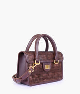 RTW Creation - Dark brown patterned cross-body with flap