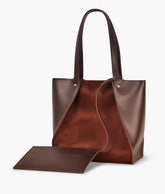 RTW Creation - Dark brown suede shopping tote bag