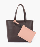 RTW Creation - Dark brown tote bag with detachable pouch