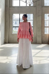 Urban Cut Stitched Cotton Long Maxi Skirt-C0226