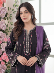 Mashrib Official Stitched 2 Piece Wrinkle Free Eid Edit Suit-Noir Bloom