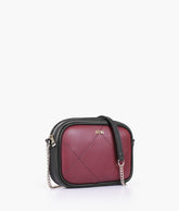 RTW Creation - Burgundy and black mini quilted crossbody bag