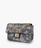RTW Creation - Black printed mini bag with chain