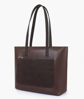 RTW Creation - Dark Brown front pocket tote bag