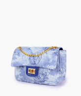 RTW Creation - Blue printed mini bag with chain
