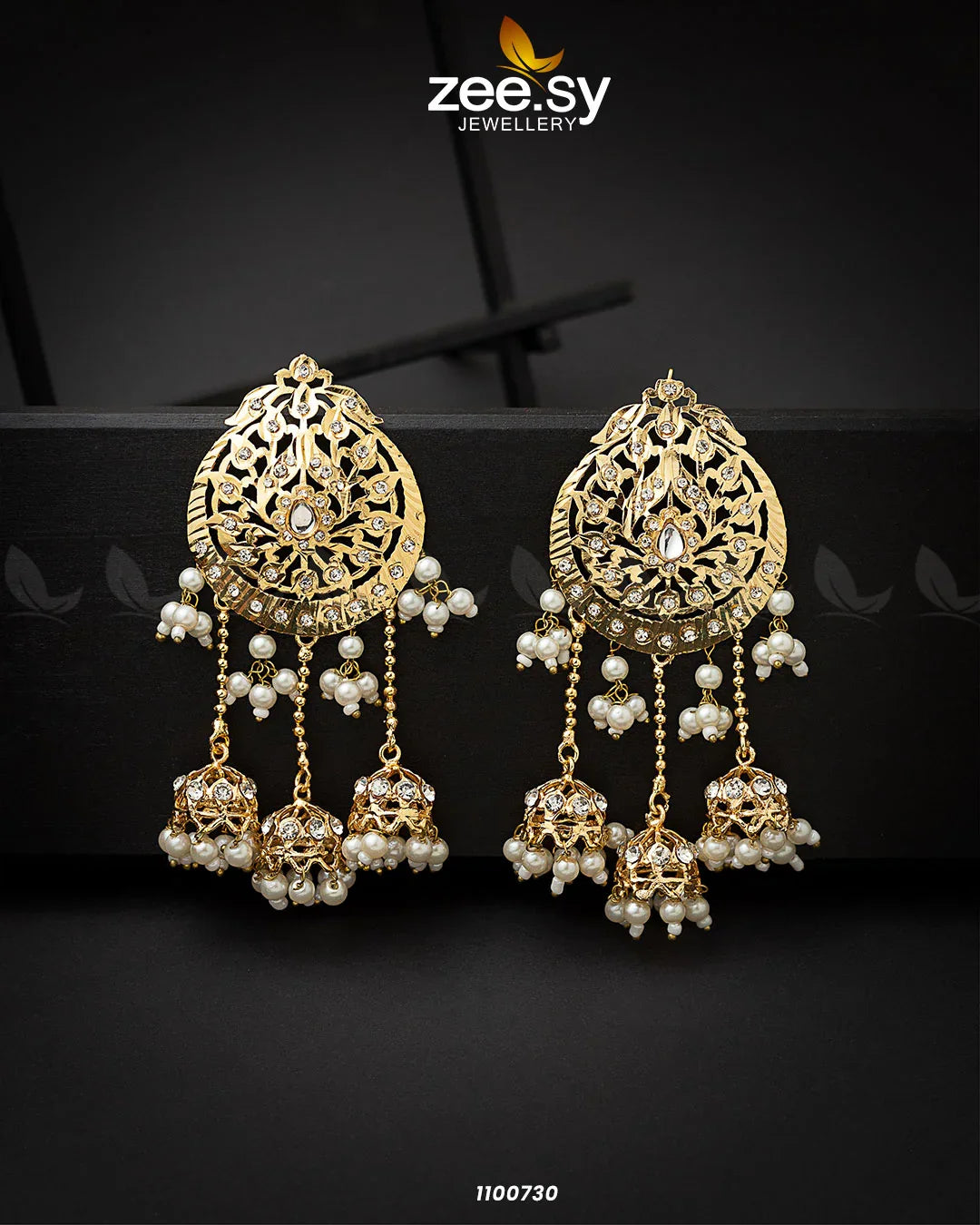 EARRINGS-0407 Pearl - Zeesy Jewellery
