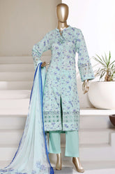 Sada Bahar Stitched 3 Piece Peplum Luxury Frock Vol-01 Suit-EMB-743-TURQUISE