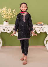 Modest Stitched 3 Piece Winter Edit Kids Collection'2025-3 Piece Khaddar Embroidered Black Suit
