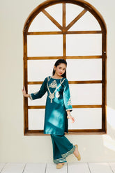 Khanak Stitched Kids-Sea Green Embroidered 2Pcs Suit KST 112