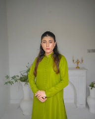 Zauk Stitched 2 Piece Collection-Pine Two Piece Dress