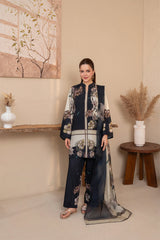 Aqs N Man Stitched 3 Piece Summer Collection'2025-Floral Whisper | AM-030