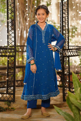 Shop the Chiffon Embroidered 3 Pc Suit for kids, perfect for formal occasions.
