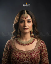 Gilded Perpetual Crystal Necklace Set Golden Red - Zeesy Jewellery