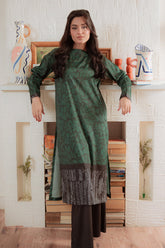The Abstract Affair By Qariney Stitched 2 Piece Winter Collection'2024-Green On Green
