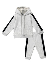 Little Bundles Stitched Kids Suit-Autumn Glow Hoodie Set