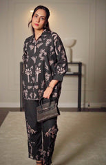 Dhaga Stitched 2 Piece Crepe Suit-Noir