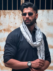 Tng By MD Mens Stole Collection-Floral Stole White