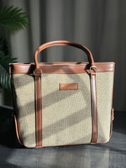 Brown jute strap tote bag for women Fineur Pakistan