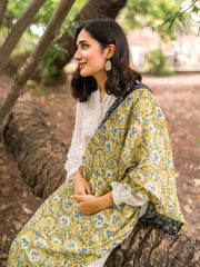 Tng By Md Stole Collection-Orchid Floral Stole (Black and Green)