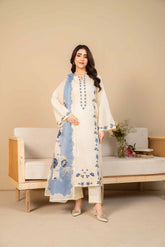 Tiraz Stitched 3 Piece Summer Suit-Nayab