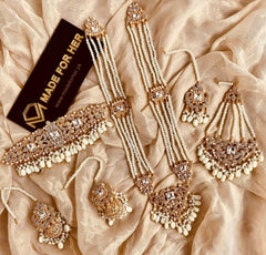 Made For Her-Bridal Choker / Malaa Set - 3 Stone - LA020