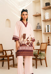 Amal Stitched 2 Piece Summer Cambric Collection-D-Rose