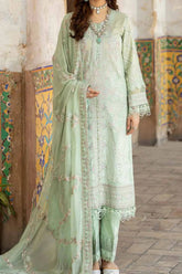 Johra Gold Unstitched 3 Piece Swiss Voil Emb Suit-JH-141