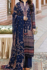 Johra Gold Unstitched 3 Piece Swiss Voil Emb Suit-JH-143