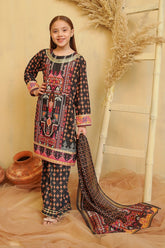 Swiss Lawn Digital Printed 3 Pc Suit - Wear Ochre