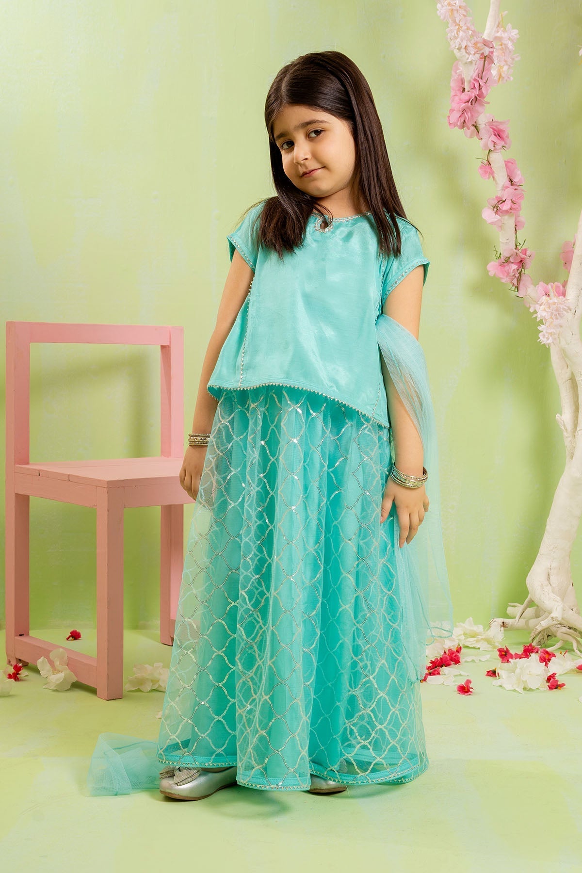 Shop Cotton Silk Embroidered 3 Pc Suit???elegant, stylish, and comfortable kids' party dress. Perfect for weddings.
