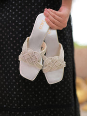 Mgs Style Slipper Collection-Lattice Knot Flats Ivory Glow