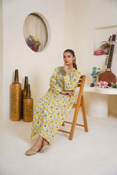 Gulbahar By Arha Eman Stitched Summer Suit-Lemon – Yellow